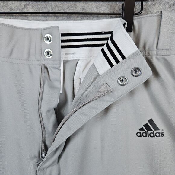 Adidas Climalite Men's Athletic Pants Size L Lt Gray Baseball Softball Polyester - Picture 5 of 16